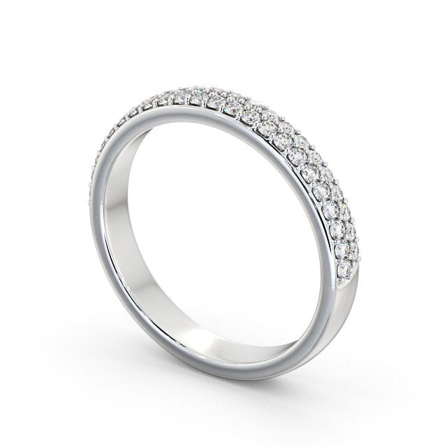 The Aurora Band — Round Lab Diamond Double Row Half Eternity Band