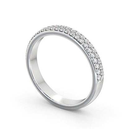 The Aurora Band — Round Lab Diamond Double Row Half Eternity Band