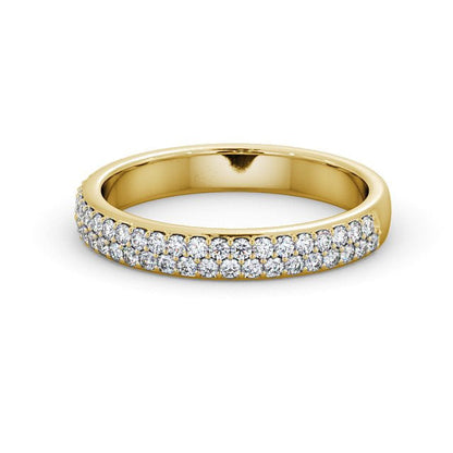 The Aurora Band — Round Lab Diamond Double Row Half Eternity Band