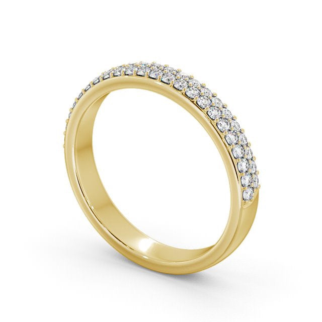 The Aurora Band — Round Lab Diamond Double Row Half Eternity Band