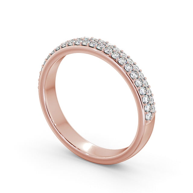 The Aurora Band — Round Lab Diamond Double Row Half Eternity Band