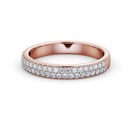 The Aurora Band — Round Lab Diamond Double Row Half Eternity Band