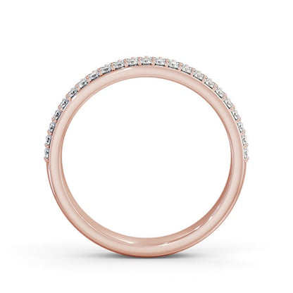 The Aurora Band — Round Lab Diamond Double Row Half Eternity Band