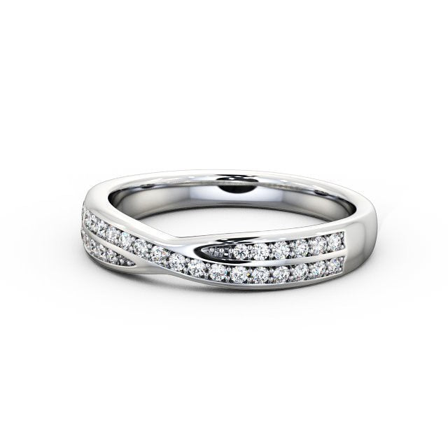 The Isla Band — Round Lab Diamond Cross-Over Half Eternity Band