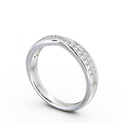 The Isla Band — Round Lab Diamond Cross-Over Half Eternity Band