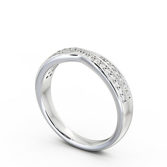 The Isla Band — Round Lab Diamond Cross-Over Half Eternity Band