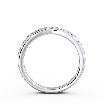 The Isla Band — Round Lab Diamond Cross-Over Half Eternity Band