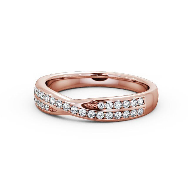 The Isla Band — Round Lab Diamond Cross-Over Half Eternity Band
