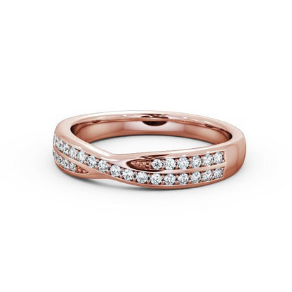 The Isla Band — Round Lab Diamond Cross-Over Half Eternity Band