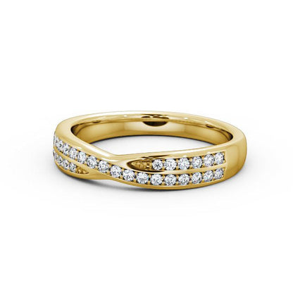 The Isla Band — Round Lab Diamond Cross-Over Half Eternity Band
