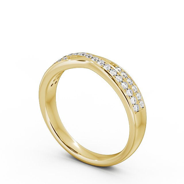 The Isla Band — Round Lab Diamond Cross-Over Half Eternity Band