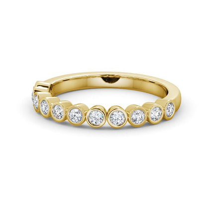 The Eva Band — Round Lab Diamond Bezel-Set Half Eternity Band