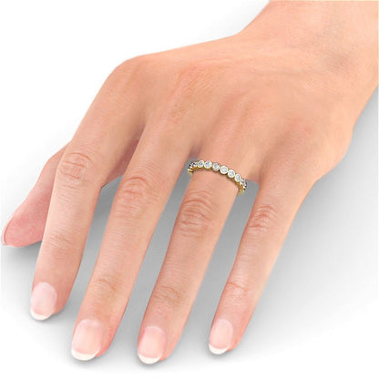The Eva Band — Round Lab Diamond Bezel-Set Half Eternity Band