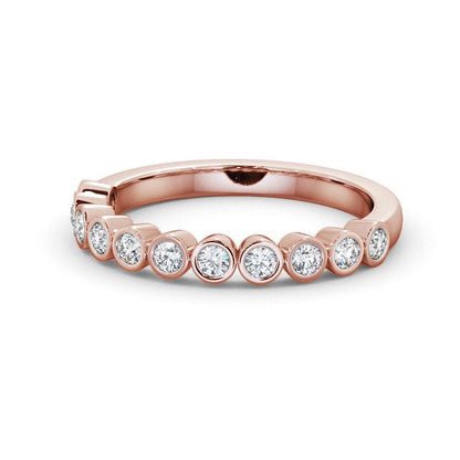 The Eva Band — Round Lab Diamond Bezel-Set Half Eternity Band