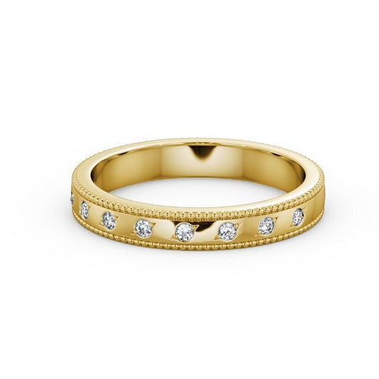 The Grace Band — Round Lab Diamond Milgrain Half Eternity Band