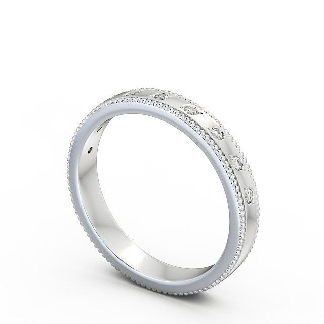 The Grace Band — Round Lab Diamond Milgrain Half Eternity Band
