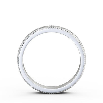 The Grace Band — Round Lab Diamond Milgrain Half Eternity Band
