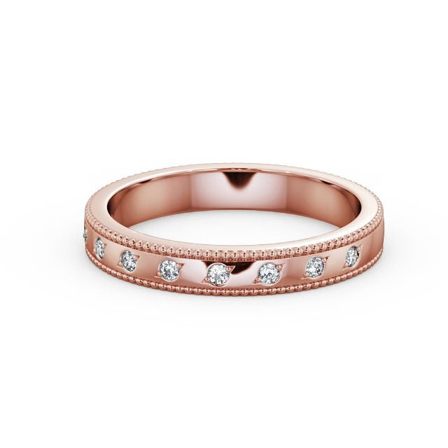 The Grace Band — Round Lab Diamond Milgrain Half Eternity Band