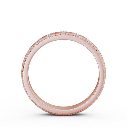 The Grace Band — Round Lab Diamond Milgrain Half Eternity Band