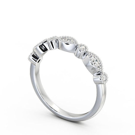 The Grace Band — Round Lab Diamond Vintage Half Eternity Band
