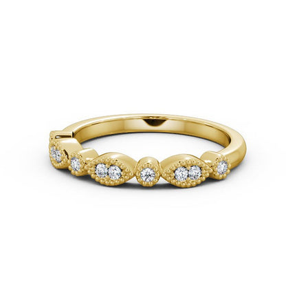 The Grace Band — Round Lab Diamond Vintage Half Eternity Band