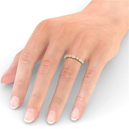 The Grace Band — Round Lab Diamond Vintage Half Eternity Band