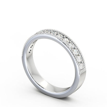 The Grace Band — Lab Diamond Vintage Milgrain Half Eternity Band