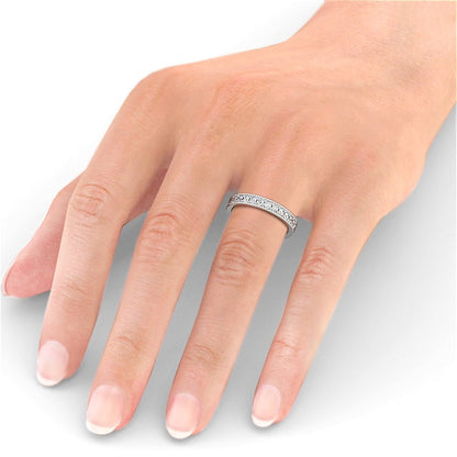 The Grace Band — Lab Diamond Vintage Milgrain Half Eternity Band