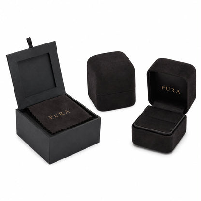 Pura Gems ring box and polishing cloth